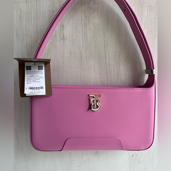 🔴SOLD🔴 BURBERRY Medium TB Monogram Leather Shoulder Bag-Primrose Pink - Picture 5 of 16